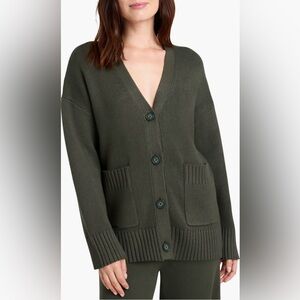 Splendid x Cella Jane Oversized Olive Green Women's Cardigan Sweater